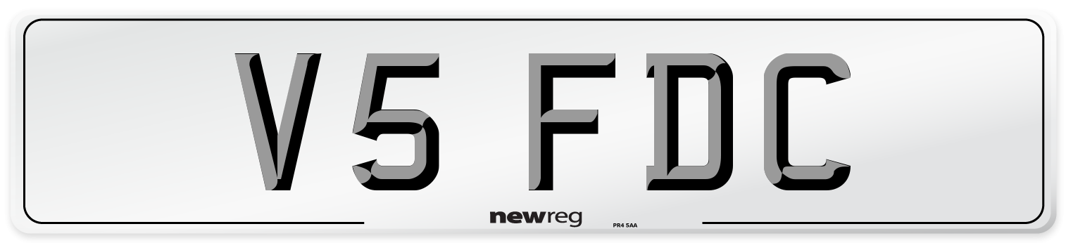 V5 FDC Number Plate from New Reg